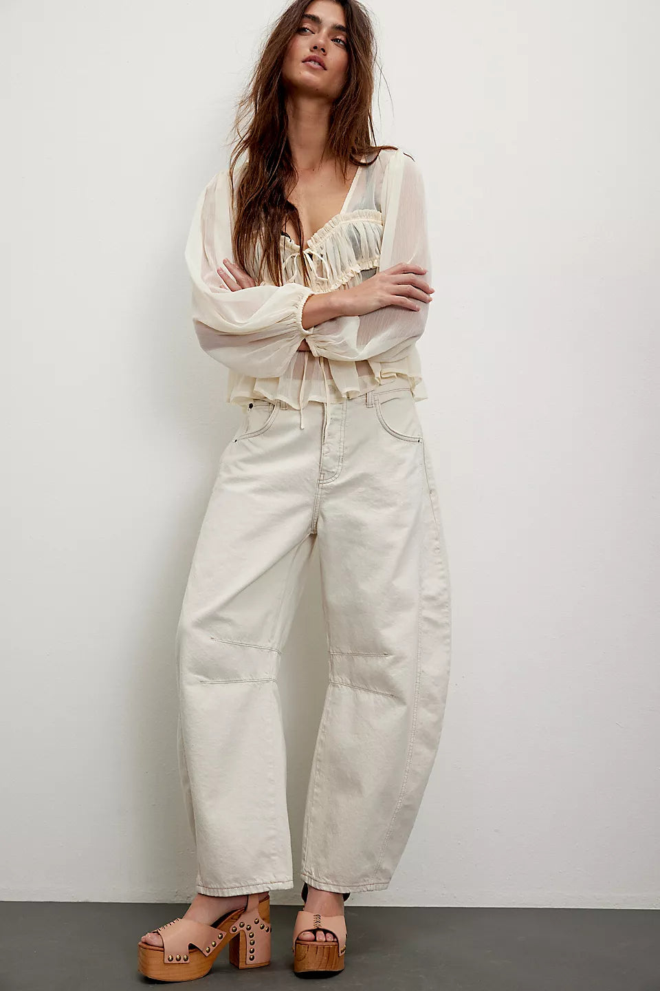 Free People Good Luck Mid Rise Barrel