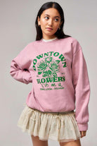 BDG Urban Outfitters Downtown Flowers Womens Crewneck Sweatshirt Pink