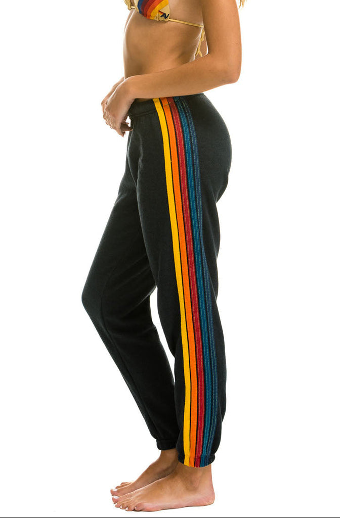 Aviator Nation 5 Stripe Sweatpant - Charcoal